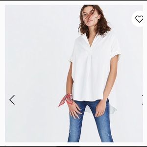Madewell courier button back shirt in white